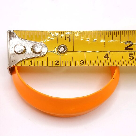 Vintage Earrings Orange Acrylic Crescent Hoop Pierced Ear Earrings 1.75" Length - Picture 7 of 8